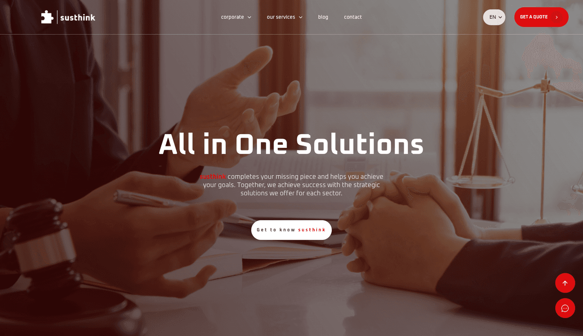 Susthink Modern Web Tasarım Projesi - Teknoloji Sektörü Responsive Web Tasarım