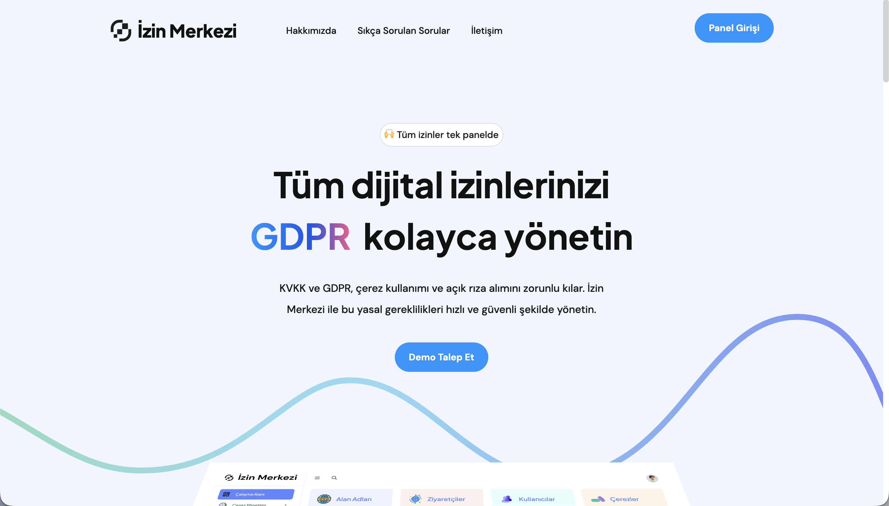 İzin Merkezi Landing Page